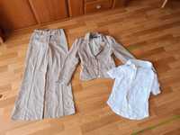 Żakiet spodnie i bluzka 34