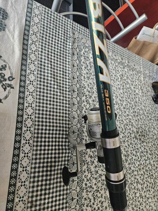 Cana de pesca carrinho e saco