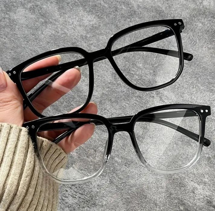 Іміджеві окуляри прозора лінза чорні градієнт Blue blocker не для зору