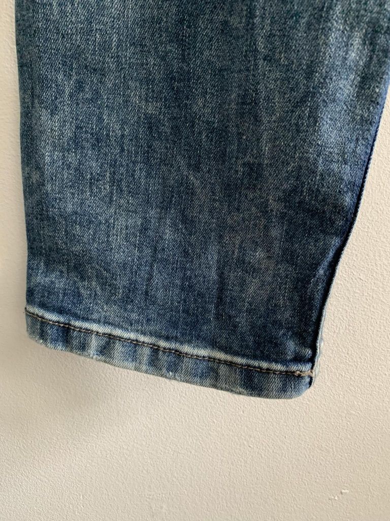 Dżinsowe spodnie męskie jeansy z przetarciami zwężane slim fit 40 L