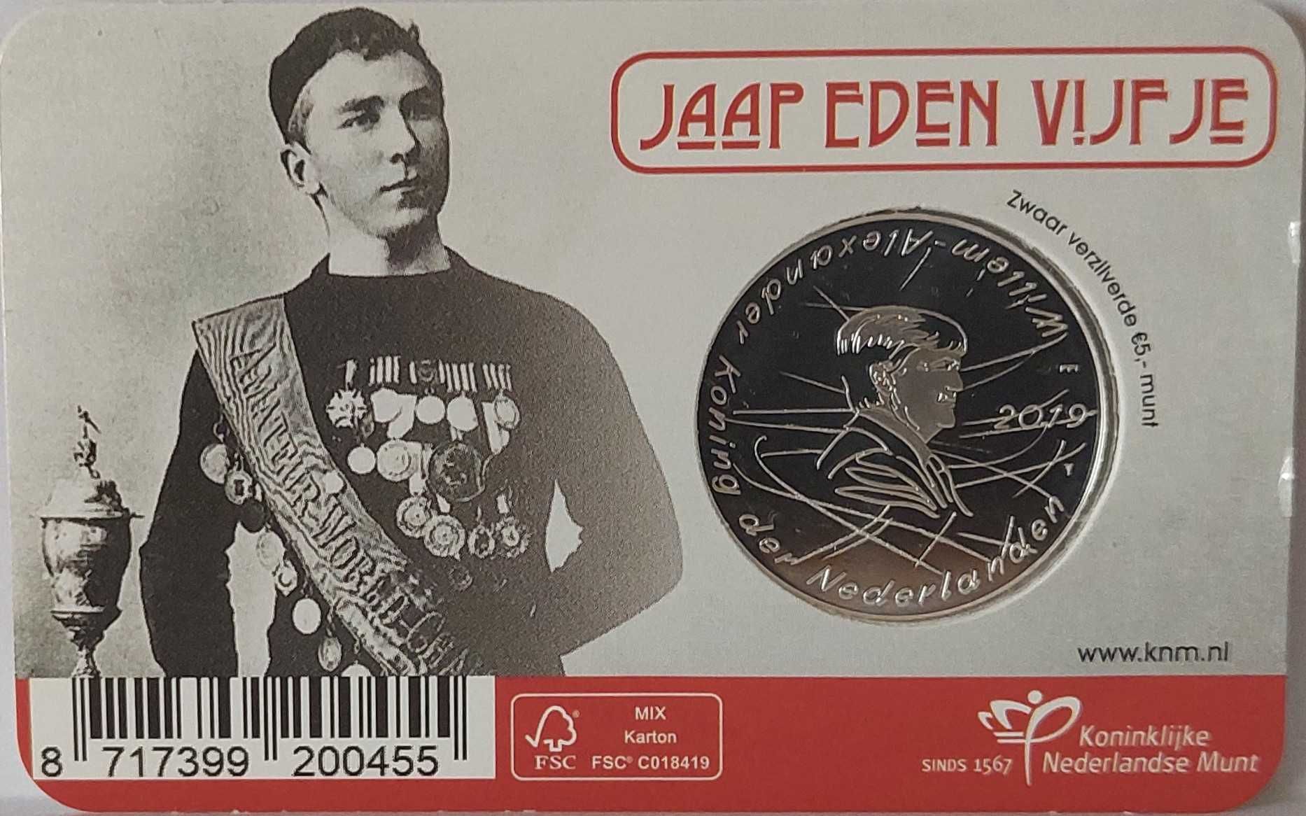 Moeda 5 € Prata - Jaap Eden