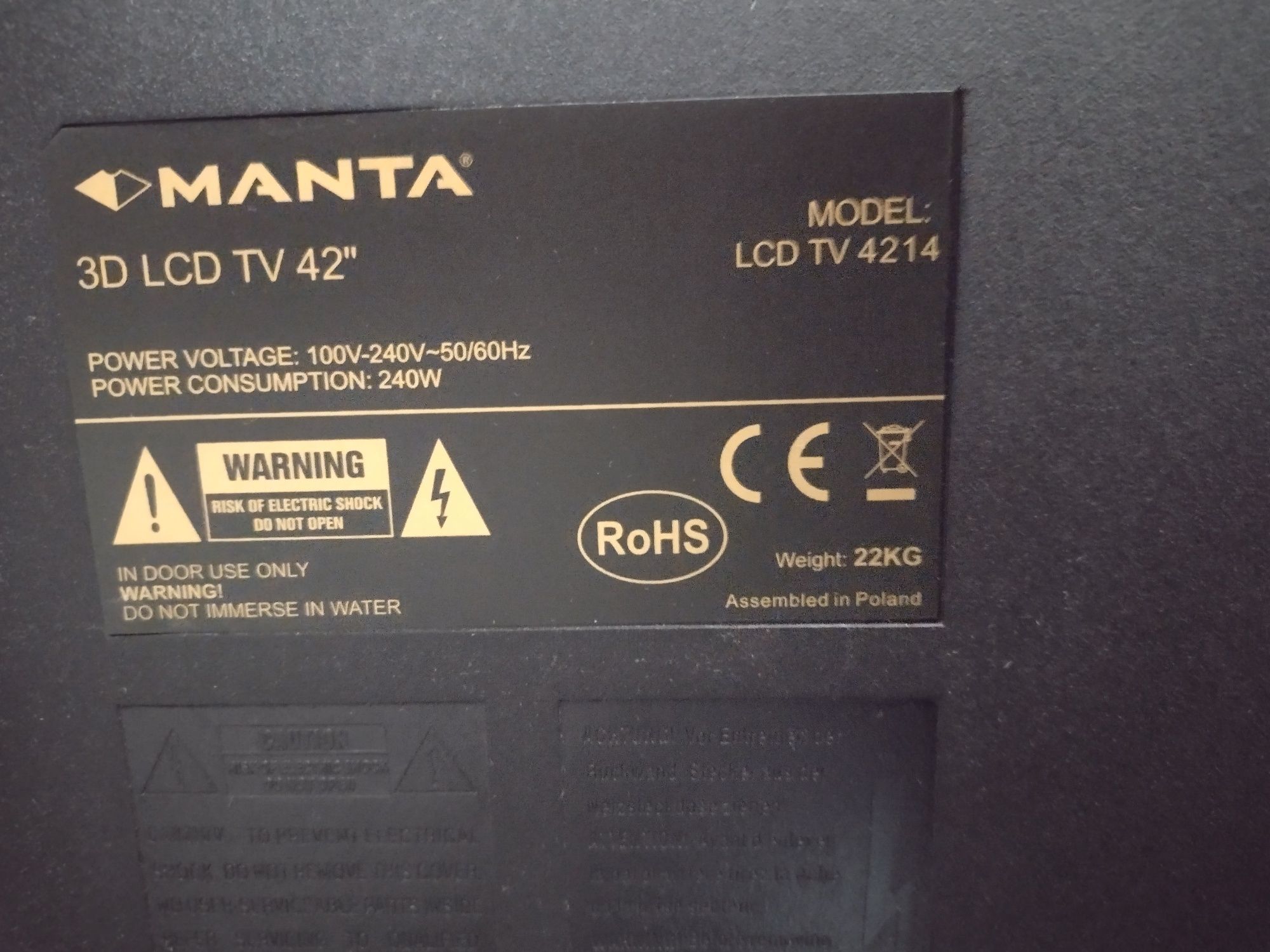 Telewizor Manta 3D LCD