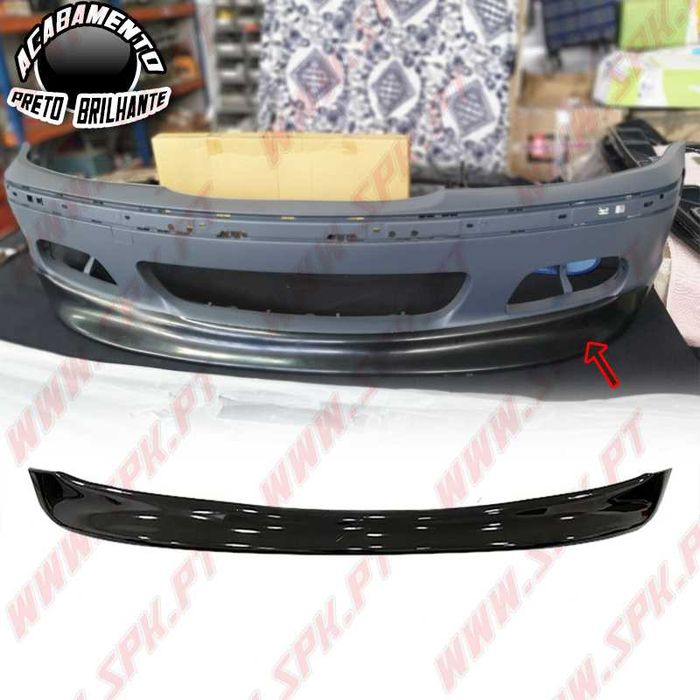 LIP SPOILER FRONTAL BMW E46 LOOK CSL (BLACK GLOSS) - Plástico