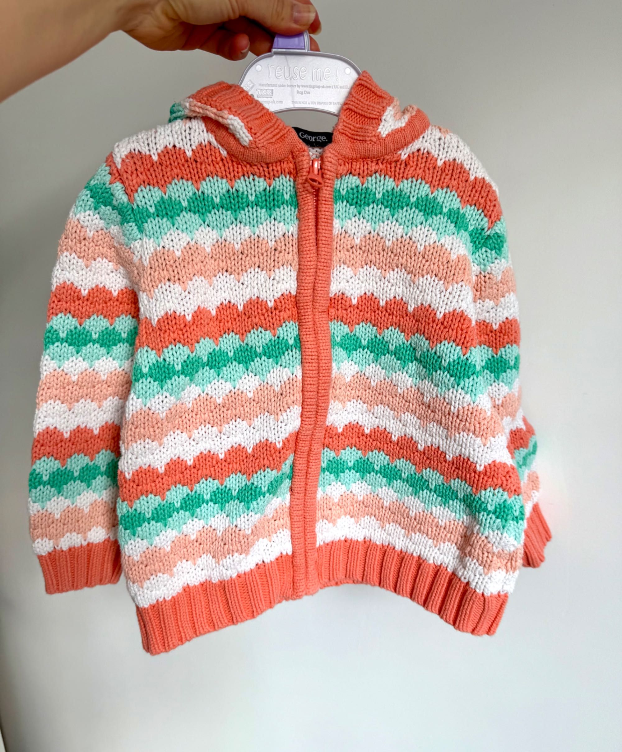 Rozpinany sweter z kapturem George 98-104