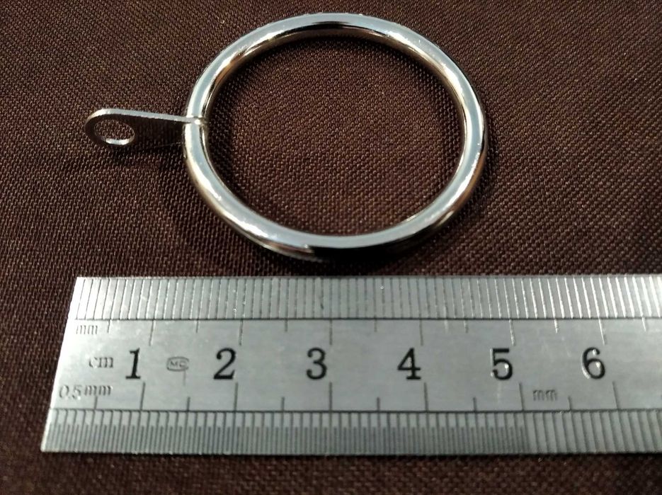 Argolas cromadas + ganchos para cortinas