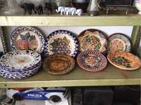 Lote de pratos rusticos de cera mica portuguesa pintados a mão