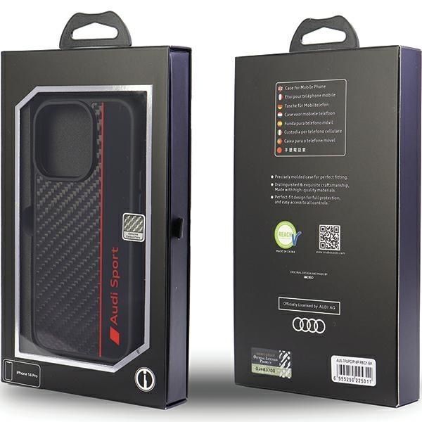 Etui iPhone 14 Pro 6.1" Audi Carbon Fiber Stripe, Czarny