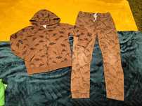 Komplet dinozaury khaki 122 / 128 Sinsay i hm H&m