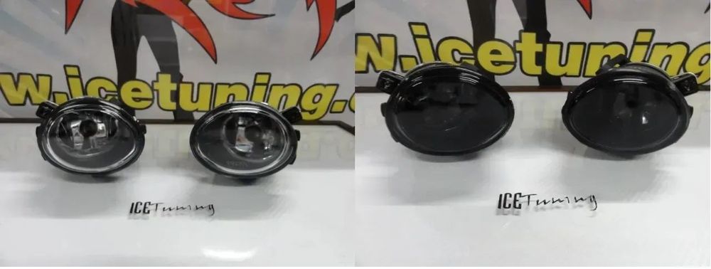 Farois de nevoeiro com luz branca 5000k para BMW E46 PACK M, M3 / BMW E39 PACK M, M5 em Cristal ou em fundo smoke