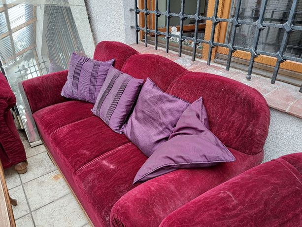 Zestaw kanapa sofa plus dwa fotele