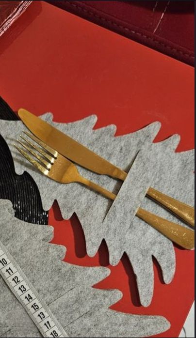 Войлочний конверт ялинка для серверування  столових приборів