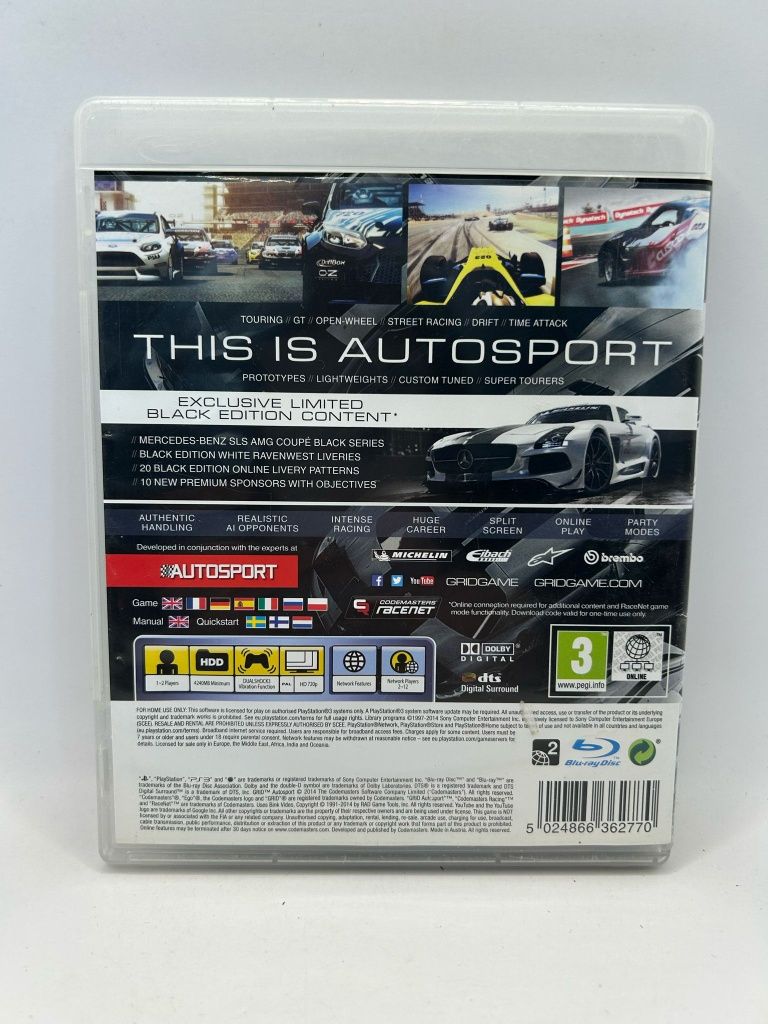 Grid Autosport Limited Black Edition 3xA Ps3 nr 9785