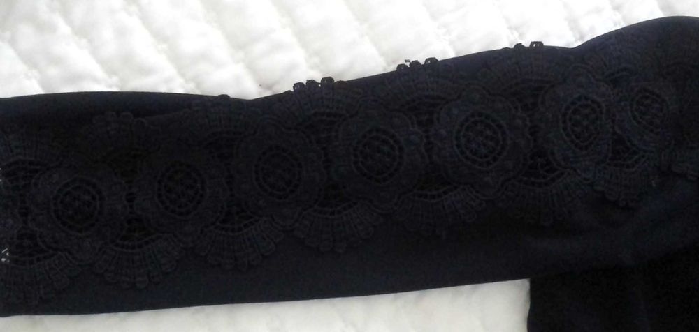 Massimo Dutti -sukienka  granatowa z koronką  roz S