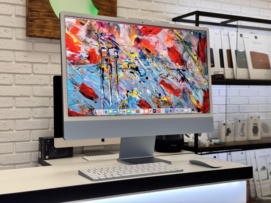 iMac 24 M3 Blue (MQRR3) 10 GPU 8/512 Gb  Магазин Гарантія