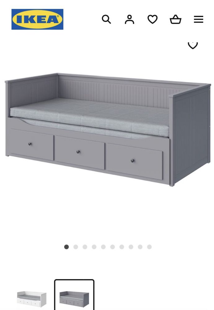 Cama casal Ikea Hemmes cinza