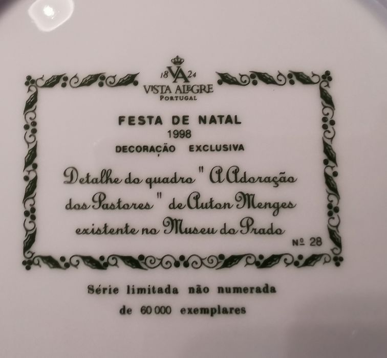 Pratos Natalícios Vista Alegre 1997/03