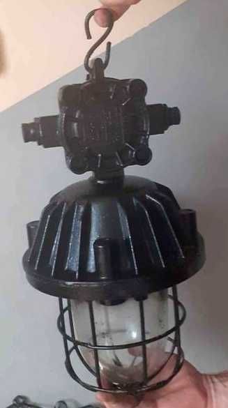 Lampa industrialna lampa loft stara lampa czarna duża lampa prl