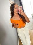 Crop top selfieroom m/l prążkowana bawełna