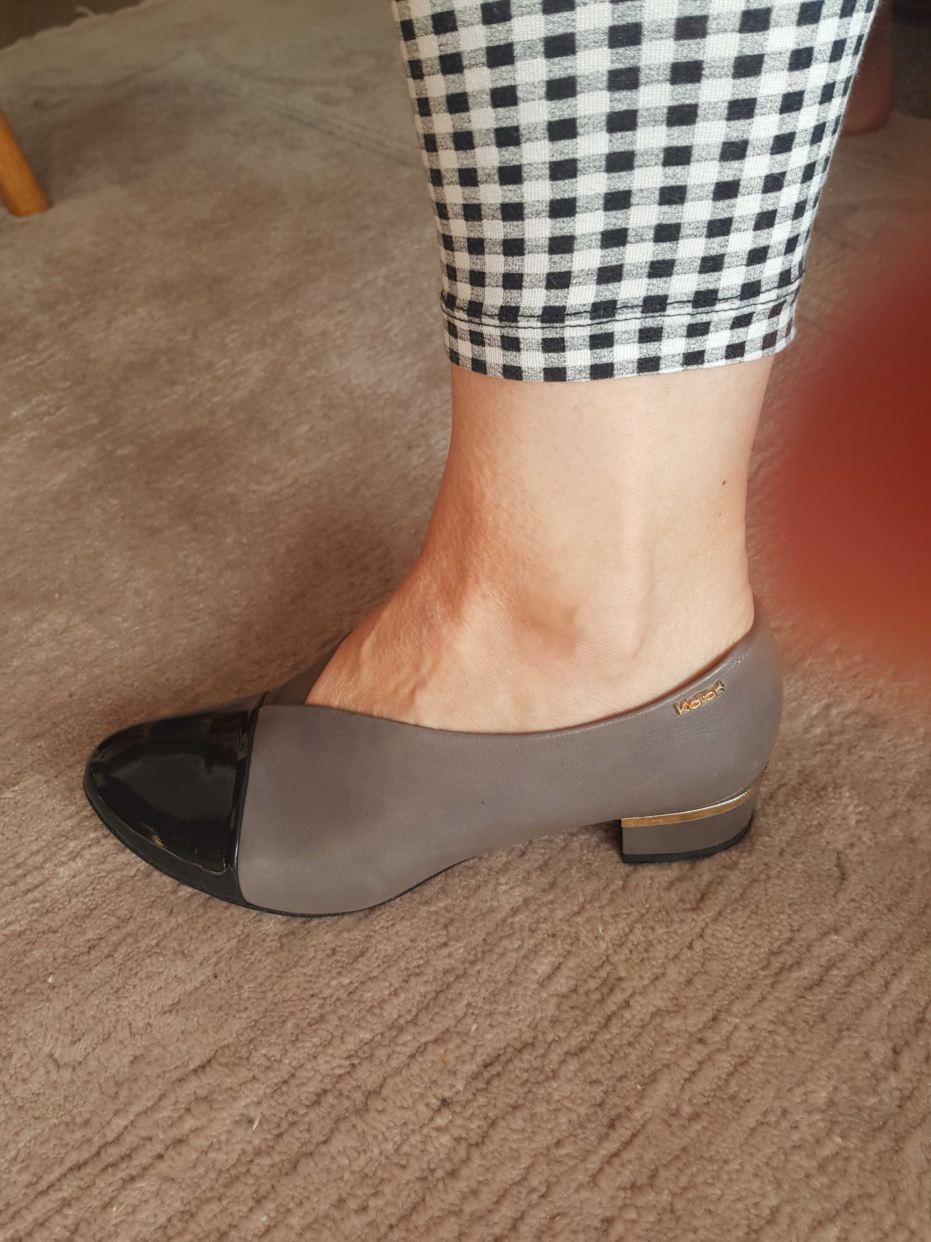 Buty Karoń, czułenka, skóra naturalna,r.39,raz założone