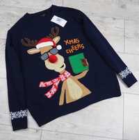 NEXT_świąteczny sweter męski_XMAS CHEERS_Rudolph_2XL