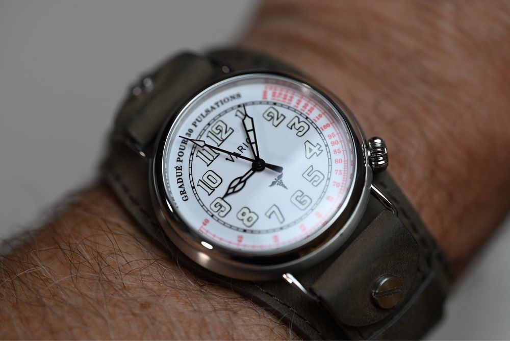 Zegarek okopowy Vario 1918 Medic 1918, biała tarcza emalia,