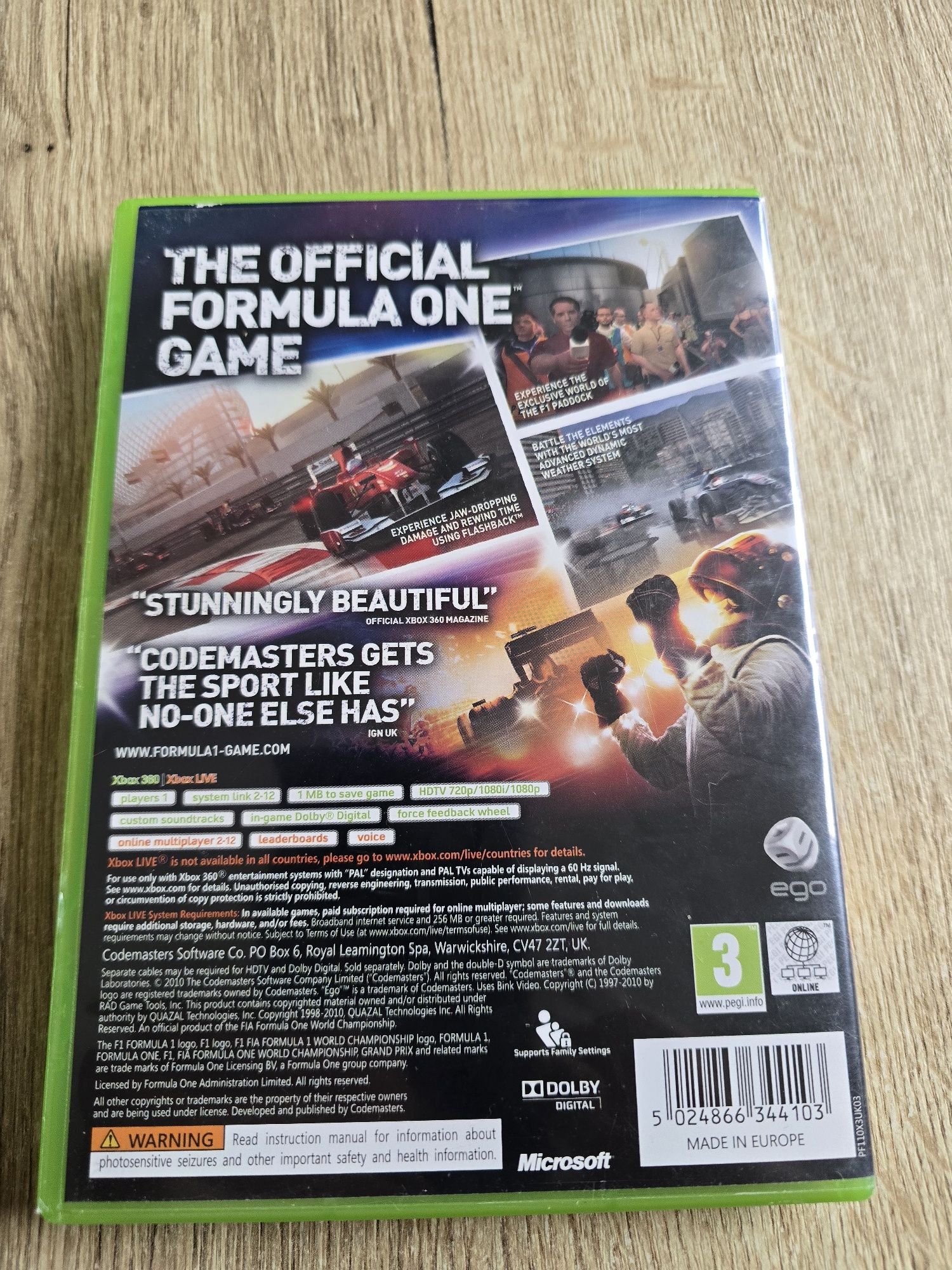 Xbox 360 F1 2010 gra