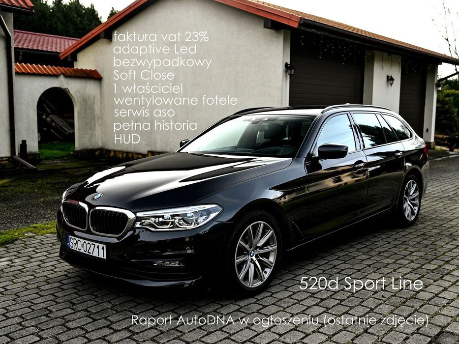 BMW Seria 5 fraVat23_adapLed_softClose_wentFotele_hud_bezwypadk_serwiASO_SportLine