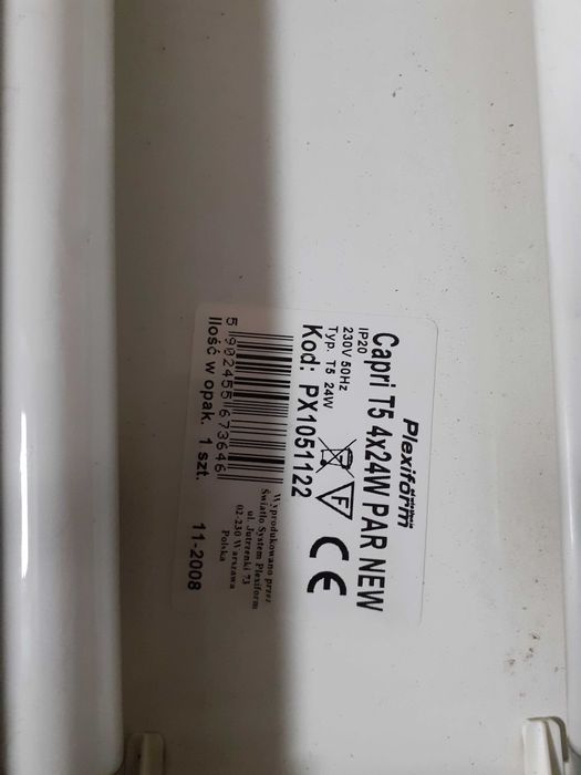 4 szt lampa rastrowa jarzeniowa 4x14W G5 IP20 CAPRI
