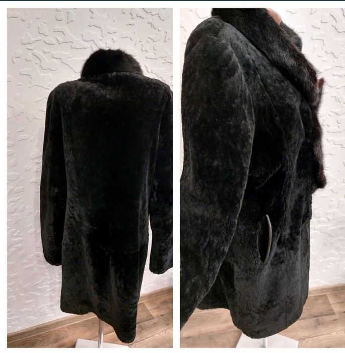 Натуральна шуба норка - мутон 52 розмір.