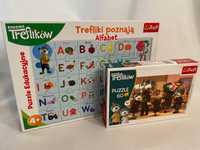 puzzle edukacyjne trefliki poznają alfabet i puzzle 60 el.