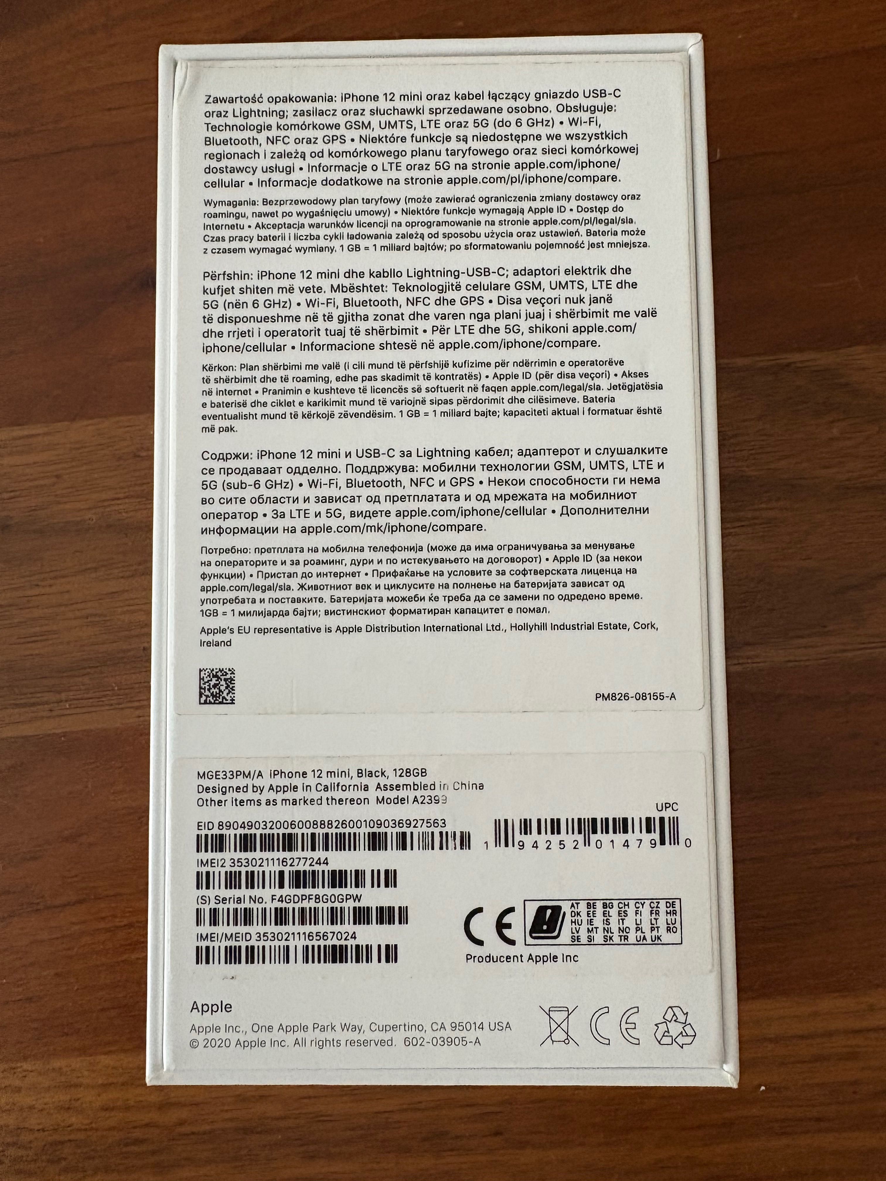 iPhone 12 mini 128GB z pudełkiem