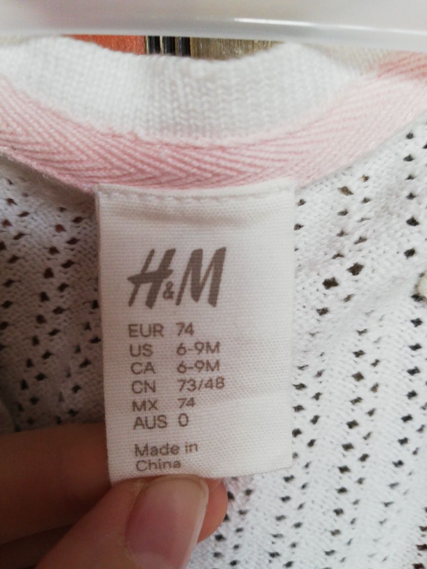 Sweterek H&M r. 74 oraz sukienka h&m