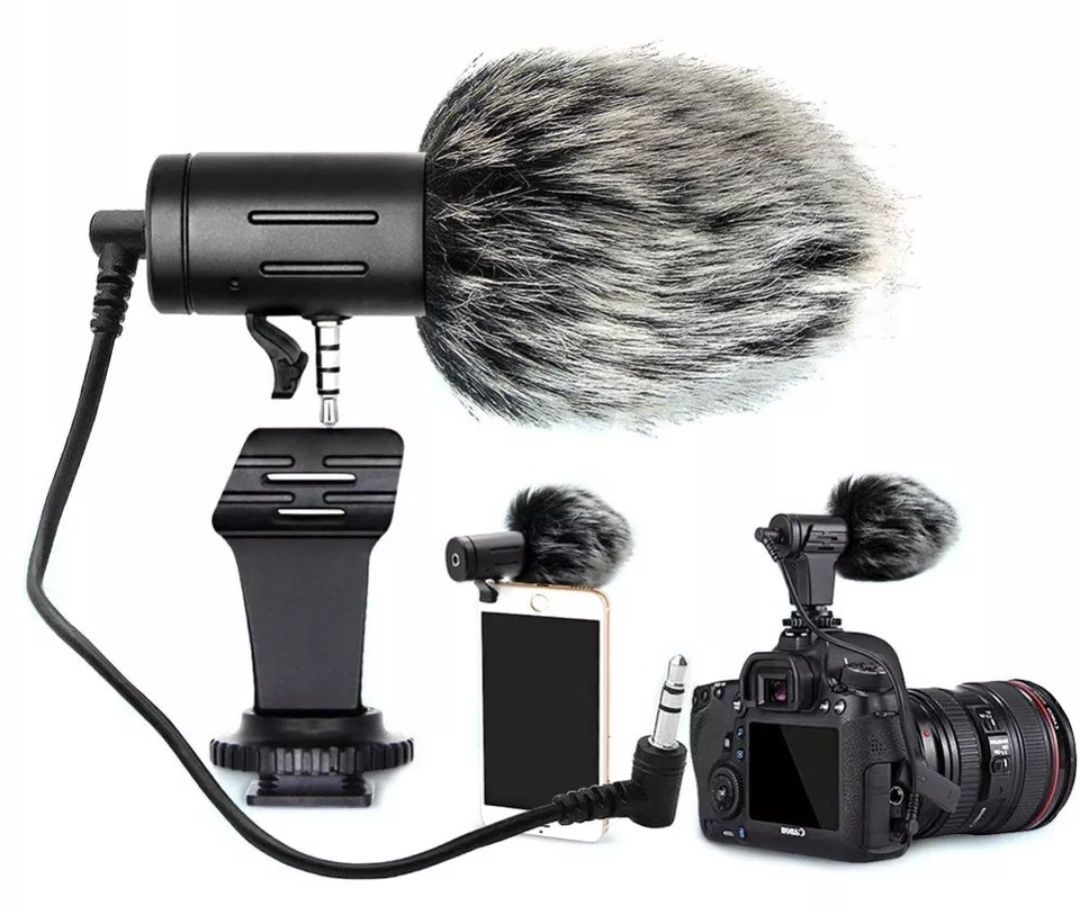 Mikrofon do aparatu, kamery, smartfona vlog, YouTube