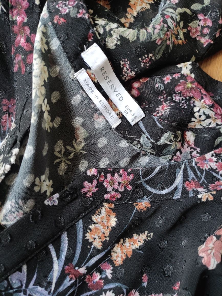 Sukienka Reserved 36 - 38, S czarna kwiaty letnia elegancka