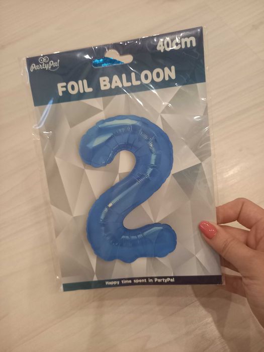 Balon cyfra 2 niebieska 40cm
