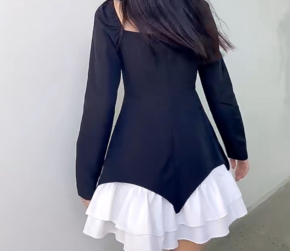 Плаття чорне з білим  Подвійне чорно-біле