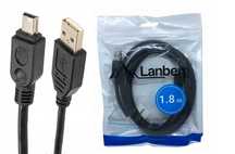 Kabel MiniUSB mini USB Pad PS3 1,8m Lanberg * Solidny Przewód !