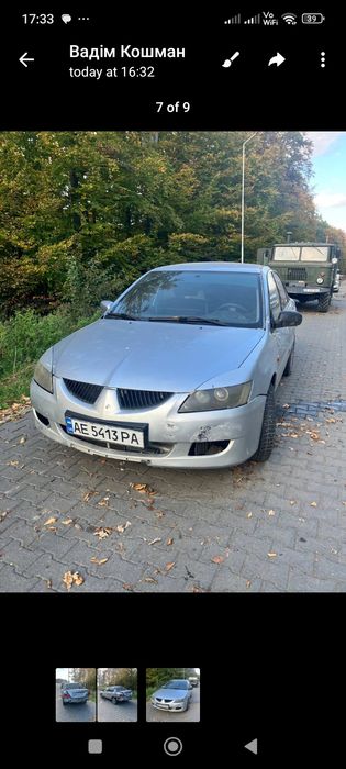 Лансер 9 2008 1,6 газбенз 140 тис на ходу є запчастини