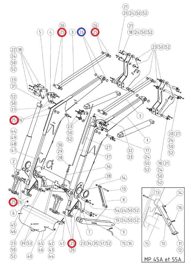 Zestaw tulei ładowacza MANIP  MP45 MP55 MP65 MP75 MP85 MP95 MP105