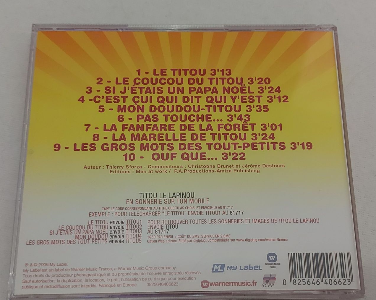 CD audio z piosenkami po francusku