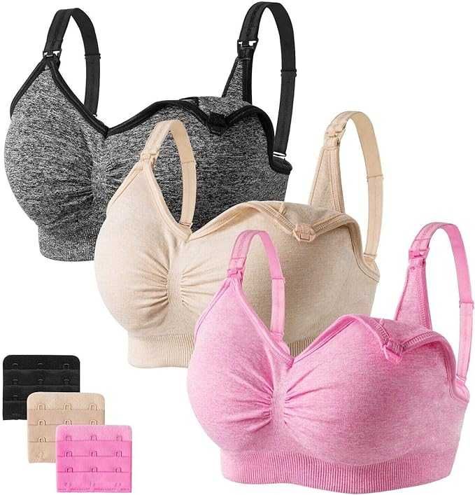 Nowy biustonosz damski karmiący /miękki /3pak /XL /3077-XL