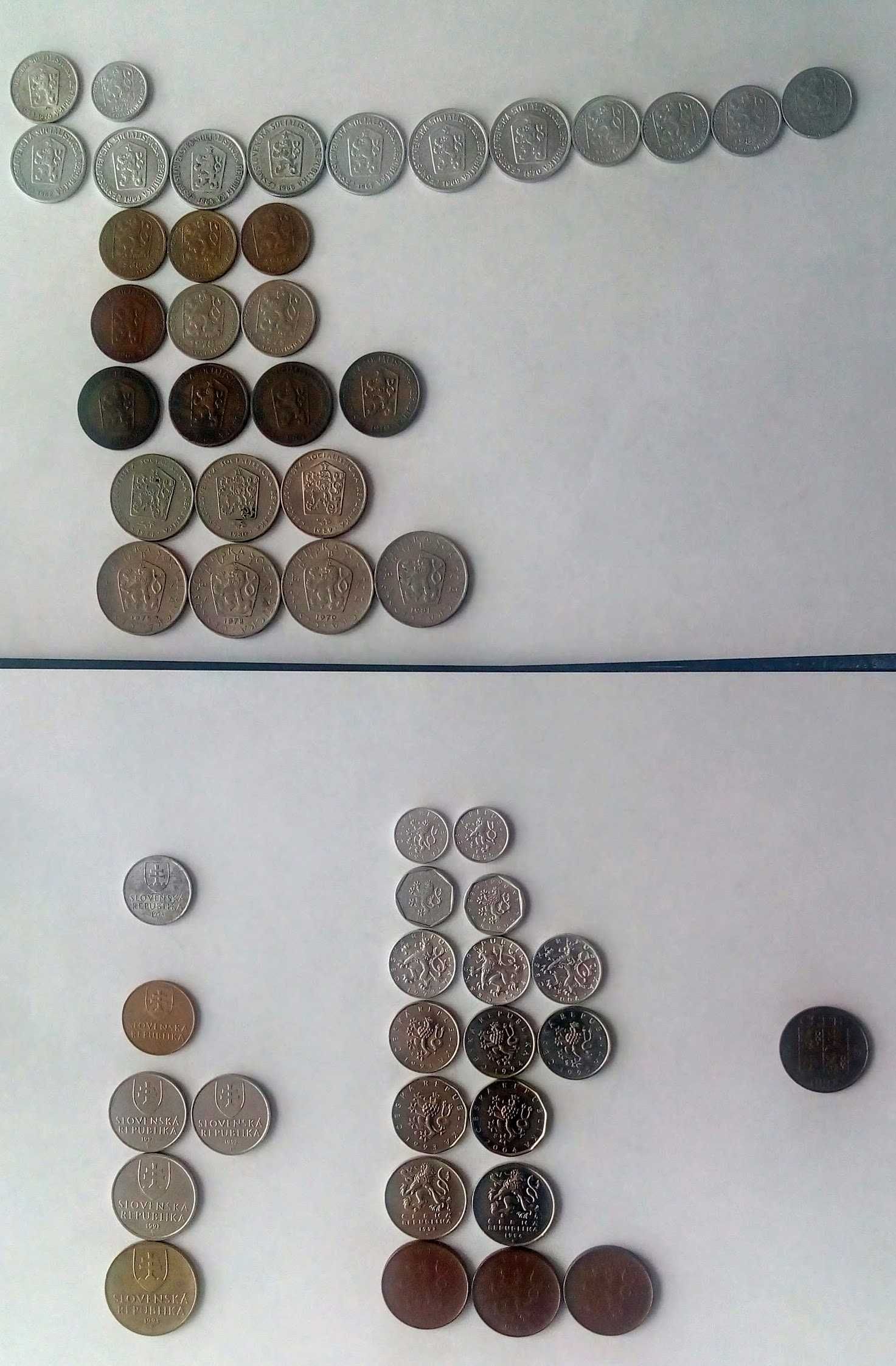 Монеты Венгрии-51 шт. Чехословакии-54 шт. разные
