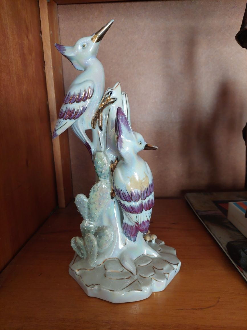Escultura porcelana pássaros