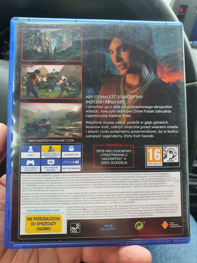 Gra na Playstation 4,5 Uncharted  zaginione dziedzictwo