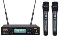 Set Microfones mão AudioBax UHF digital c/100 canais
