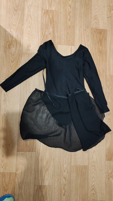 Боді для танців пакет речей для танцю балетки чешки чорний купальник