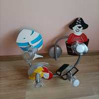 Lampa sufitowa Pirate spirala 4 punktowa z piratami do pokoju chłopca