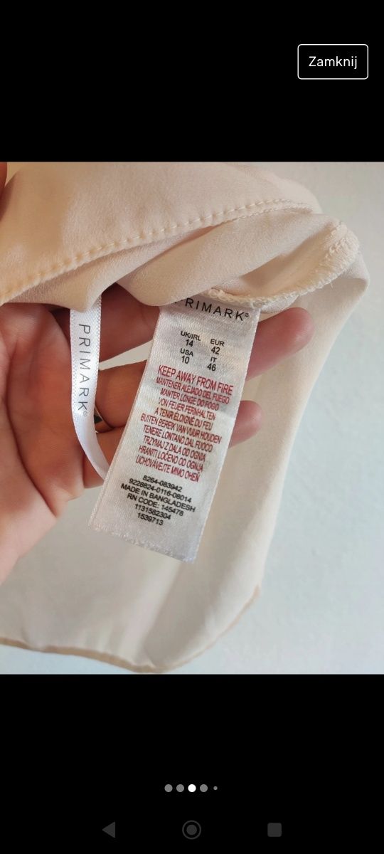 Beżowa bluzka pod marynarkę - nowa - Primark - r.  42