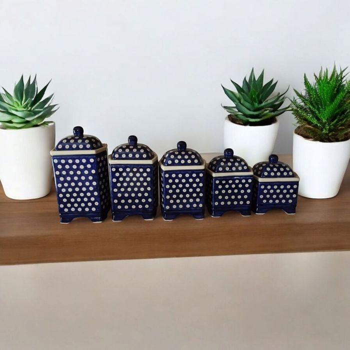 Pojemniki kpl.5sztuk.Ceramika Bolesławiec