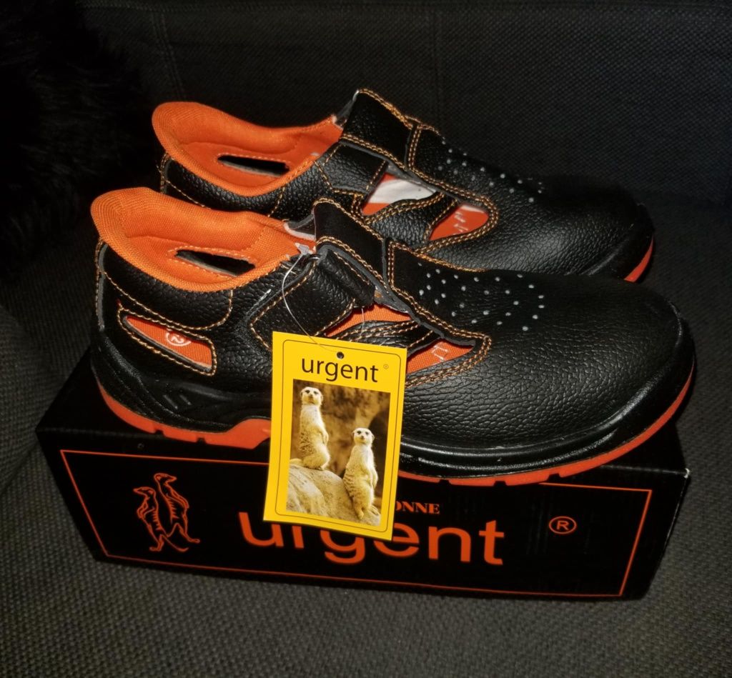 Urgent buty robocze ochronne czarne skóra Nowe R.42